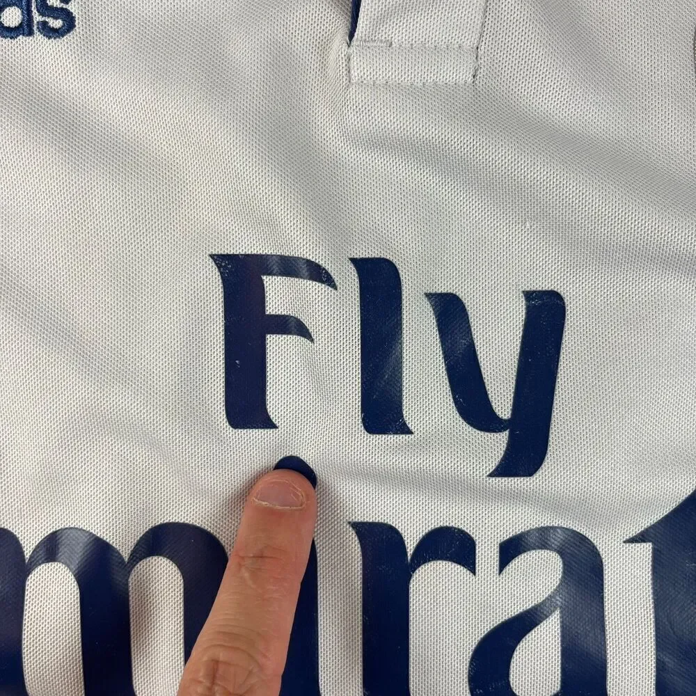 Adidas Real Madrid 2016 Fly Emirates Jersey Polo Climacool Long Sleeve S